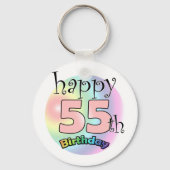 Happy 55th Birthday (roze) Sleutelhanger