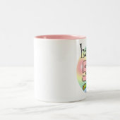 Happy 55th Birthday (roze) Tweekleurige Koffiemok (Center)