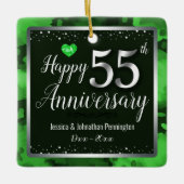 Happy 55th Wedding Jubileum foto Keramisch Ornament (Voorkant)
