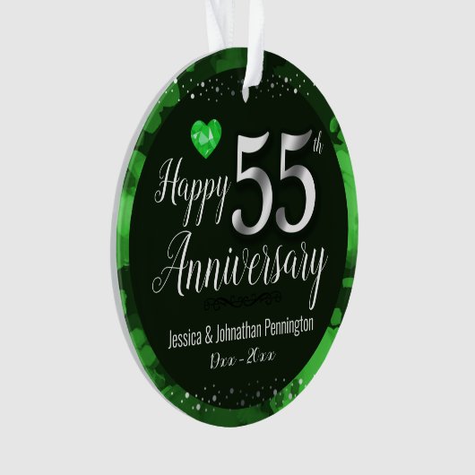 Happy 55th Wedding Jubileum Ornament (voorkant)