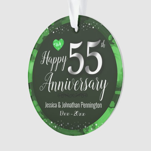 Happy 55th Wedding Jubileum Ornament (voorkant)