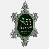 Happy 55th Wedding Jubileum Tin Sneeuwvlok Ornament (Links)