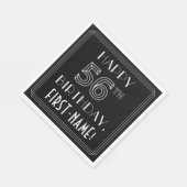 HAPPY 56TH BIRTHDAY; Art Deco Style; aangepaste na Servet (Hoek)