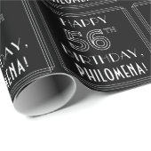 HAPPY 56TH BIRTHDAY; Art Deco Style met aangepaste Cadeaupapier (Rol Hoek)