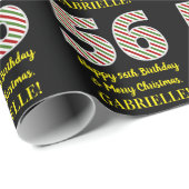 Happy 56th Birthday & Merry Kerstmis, aangepaste n Cadeaupapier (Rol Hoek)