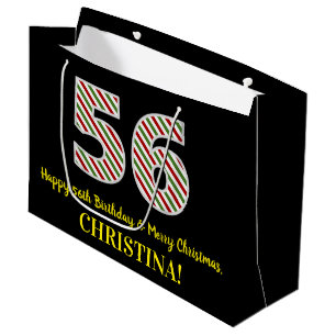Happy 56th Birthday & Merry Kerstmis, aangepaste n Groot Cadeauzakje