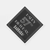 HAPPY 57TH BIRTHDAY; Art Deco Style; aangepaste na Servet (Hoek)