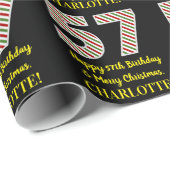 Happy 57th Birthday & Merry Kerstmis, aangepaste n Cadeaupapier (Rol Hoek)