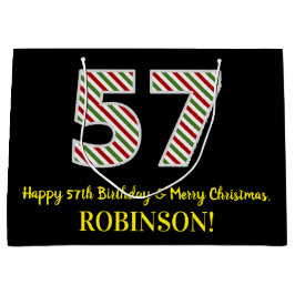 Happy 57th Birthday & Merry Kerstmis, aangepaste n Groot Cadeauzakje