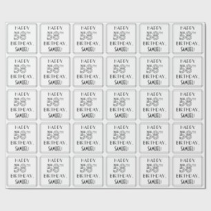 HAPPY 58th BIRTHDAY; Art Deco Style; aangepaste na Cadeaupapier