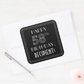 HAPPY 58th BIRTHDAY; Art Deco Style; aangepaste na Vierkante Sticker (Envelop)
