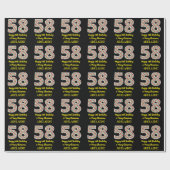 Happy 58th Birthday & Merry Kerstmis, aangepaste n Cadeaupapier (Vlak)