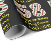 Happy 58th Birthday & Merry Kerstmis, aangepaste n Cadeaupapier (Rol Hoek)