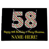 Happy 58th Birthday & Merry Kerstmis, aangepaste n Groot Cadeauzakje (Voorkant)