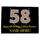 Happy 58th Birthday & Merry Kerstmis, aangepaste n Groot Cadeauzakje (Achterkant)