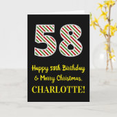 Happy 58th Birthday & Merry Kerstmis, aangepaste n Kaart (Gele Bloem)