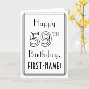 Happy 59th Birthday, Art Deco Style met aangepaste Kaart