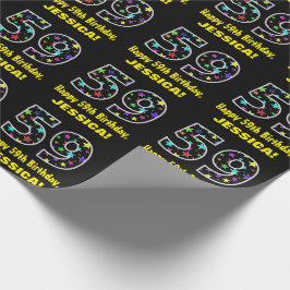 Happy 59th Birthday, Fun Colorful Stars Pattern 59 Cadeaupapier