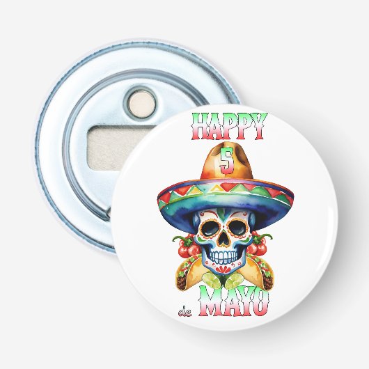 Happy 5 de Mayo Button Flesopener (Voorkant)