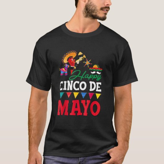 Happy 5 De Mayo Cinco De Mayo Viva Mexico 5 De mei T-shirt (Voorkant)