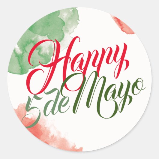 Happy 5 de Mayo Ronde Sticker (Voorkant)