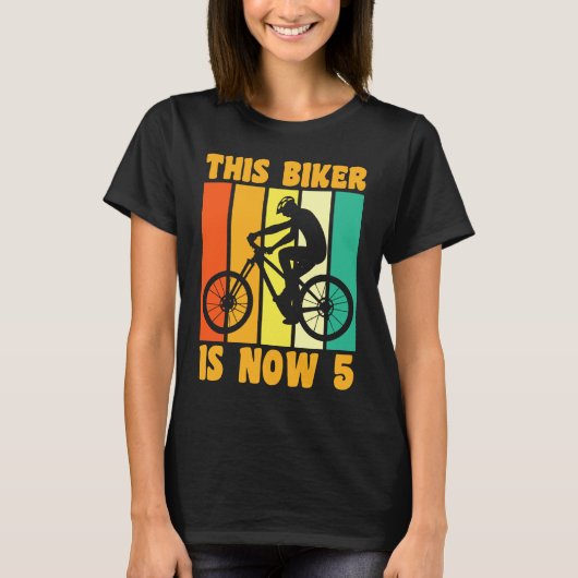 Happy 5th Birthday 5 Year Old Cycling Biking 5th B T-shirt (Voorkant)