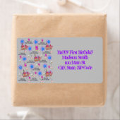 Happy 5th Birthday Adresetiketten, Grey Etiket (Insitu)