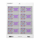Happy 5th Birthday Adresetiketten, Grey Etiket (Full Sheet)