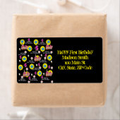 Happy 5th Birthday Adresetiketten, zwart Etiket (Insitu)