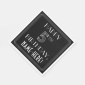 HAPPY 5TH BIRTHDAY; Art Deco Style; aangepaste naa Servet (Hoek)