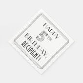 HAPPY 5TH BIRTHDAY; Art Deco Style; aangepaste naa Servet (Hoek)