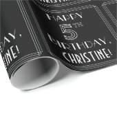 HAPPY 5TH BIRTHDAY; Art Deco Style met aangepaste Cadeaupapier (Rol Hoek)