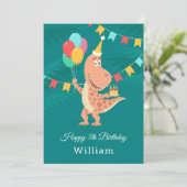 Happy 5th Birthday Cake Balloon Schattigee Dinosau (Staand voorkant)