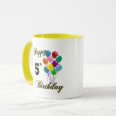 Happy 5th Birthday Coffee Mugs and Cups Mok (Voorkant links)