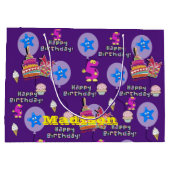 Happy 5th Birthday Gift Bag #5 Paars Groot Cadeauzakje (Achterkant)