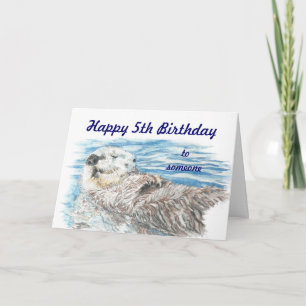 Happy 5th Birthday iemand absoluut Schattig Otter Kaart