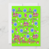Happy 5th Birthday Invitation Birthday #5 Green Kaart (Voorkant)
