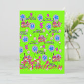 Happy 5th Birthday Invitation Birthday #5 Green Kaart (Staand voorkant)