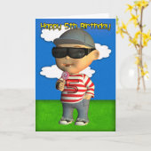 Happy 5th Birthday Kaart (Gele Bloem)