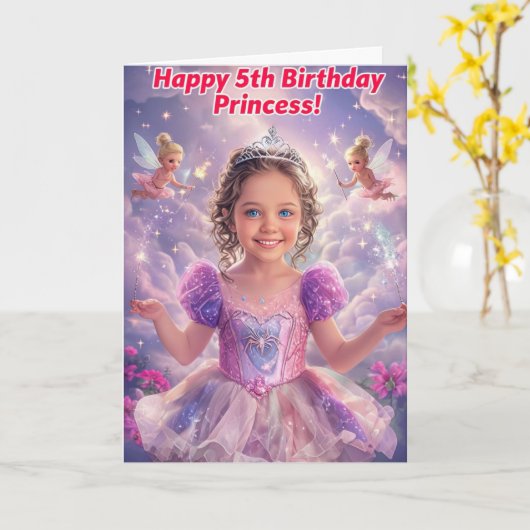 Happy 5th Birthday Kaart (Gele Bloem)