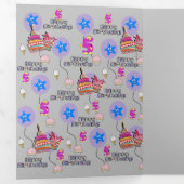 Happy 5th Birthday Kaart, #5 Drieluik Kaart (Binnenzijde eerst)