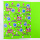 Happy 5th Birthday Kaart, #5 Green Drieluik Kaart (Binnenzijde eerst)