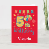 Happy 5th Birthday-kaart Kaart (Voorkant)