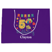 Happy 5th Birthday Large Gift Bag Groot Cadeauzakje (Voorkant)