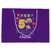 Happy 5th Birthday Large Gift Bag Groot Cadeauzakje (Achterkant)