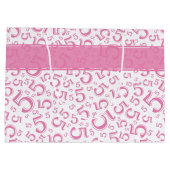 Happy 5th Birthday Number Pattern 5 Pink/White Groot Cadeauzakje (Achterkant)