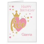 Happy 5th Birthday personalized card (Voorkant)