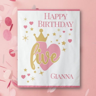 Happy 5th Birthday Personalized Wandkleed