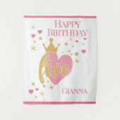 Happy 5th Birthday Personalized Wandkleed (Voorkant)