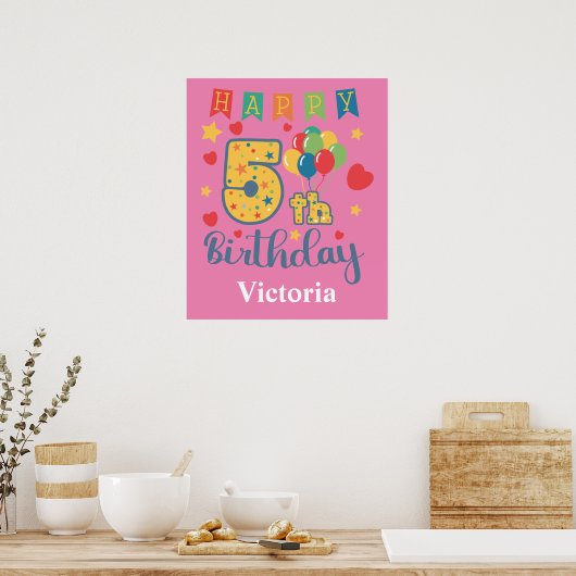 Happy 5th Birthday Poster (Keuken)